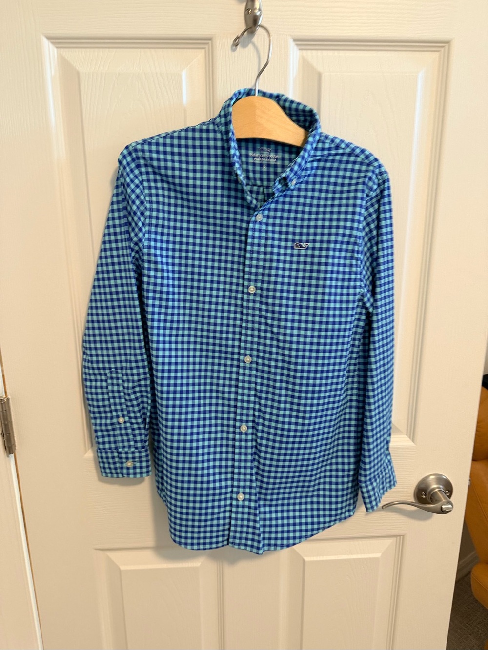 Vineyard Vines Blue and White Gingham Button-Down Shirt